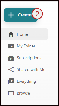 example screenshot of the create option